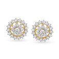 Stylish Edgy Gold and Diamond Stud Earrings,,hi-res 