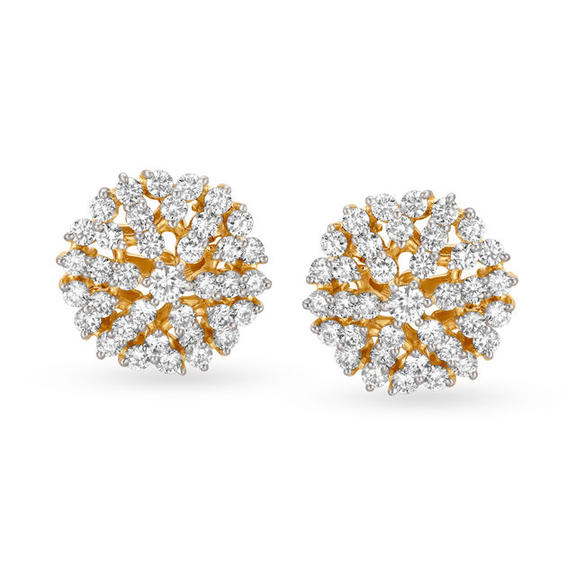 Stately Bold Gold and Diamond Stud Earrings,,hi-res 