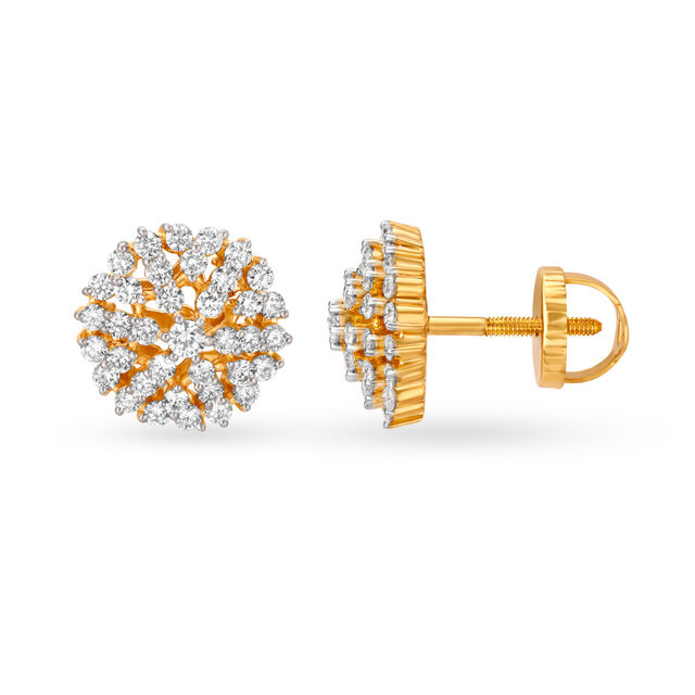 Stately Bold Gold and Diamond Stud Earrings,,hi-res 2