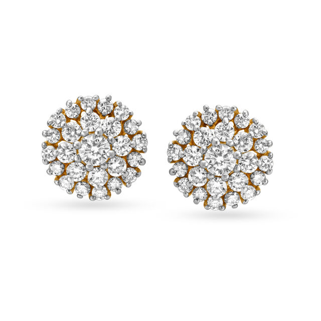 Classic Snowflake Diamond Stud Earrings 