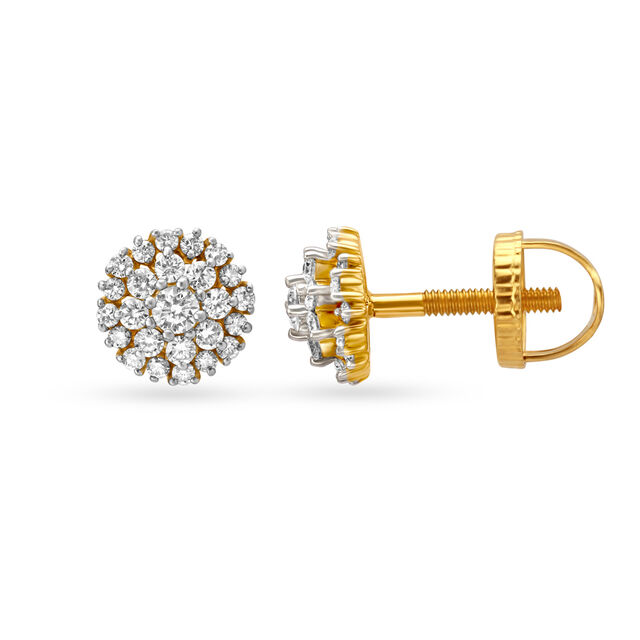 Classic Snowflake Diamond Stud Earrings 2