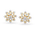 Enchanting 18 Karat Yellow Gold And Diamond Floral Studs,,hi-res 