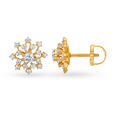 Enchanting 18 Karat Yellow Gold And Diamond Floral Studs,,hi-res 2