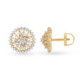Floral Dense Gold and Diamond Stud Earrings,,hi-res 2
