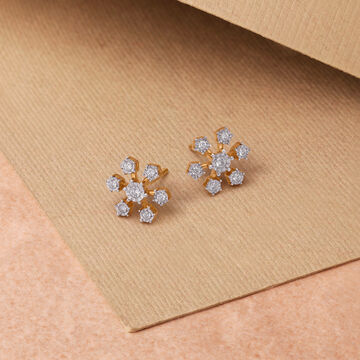 Starburst Cluster Diamond Stud Earrings