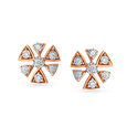 Contemporary 18 Karat White And Rose Gold And Diamond Floral Studs,,hi-res 