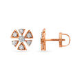 Contemporary 18 Karat White And Rose Gold And Diamond Floral Studs,,hi-res 2