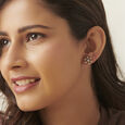 Eclectic 18 Karat Yellow And White Gold And Diamond Geometric Flower Stud Earrings,,hi-res 2