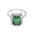White Gold and Diamond Finger Ring with Coloured Stone 2