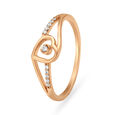 Charming Rose Gold And Diamond Heart Finger Ring,,hi-res 