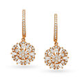 Ethereal 18 Karat Rose Gold And Diamond Floral Hoops 
