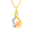 Charming 18 Karat Yellow Gold Curvy Pendant,,hi-res 