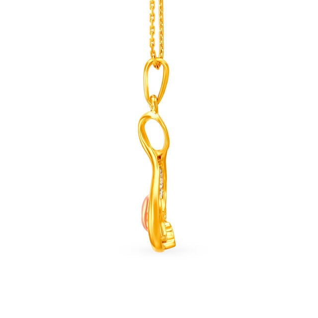 Charming 18 Karat Yellow Gold Curvy Pendant,,hi-res 2
