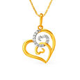 Enchanting 18 Karat Yellow Gold Dual Hearts Pendant 