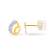 Gentle Leaf Gold and Diamond Stud Earrings,,hi-res 2