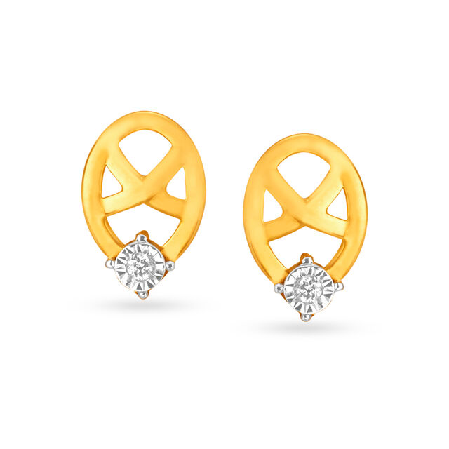 18 Karat Gold and Diamond Stud Earrings,,hi-res 