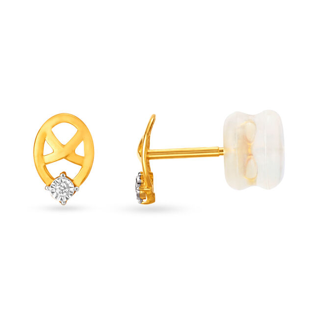 18 Karat Gold and Diamond Stud Earrings,,hi-res 2