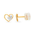 Romantic Diamond Heart Stud Earrings,,hi-res 2