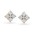 Solitaire Look Button Shaped Diamond Stud Earrings,,hi-res 