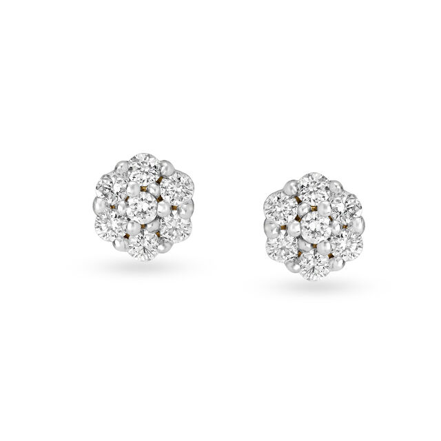 Cluster Diamond Stud Earrings 