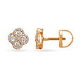 Shining Clover Motif Diamond Stud Earrings,,hi-res 2