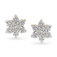 Classic 18 Karat Yellow Gold And Diamond Floral Studs,,hi-res 