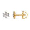 Classic 18 Karat Yellow Gold And Diamond Floral Studs,,hi-res 2
