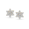 Pristine Seven Stone Gold and Diamond Stud Earrings 