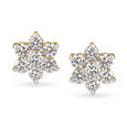 Timeless 18 Karat Yellow Gold And Diamond Floral Studs,,hi-res 