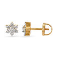Timeless 18 Karat Yellow Gold And Diamond Floral Studs,,hi-res 2
