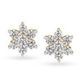 Alluring 18 Karat Yellow Gold And Diamond Floral Studs,,hi-res 