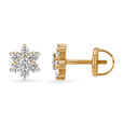 Alluring 18 Karat Yellow Gold And Diamond Floral Studs,,hi-res 2