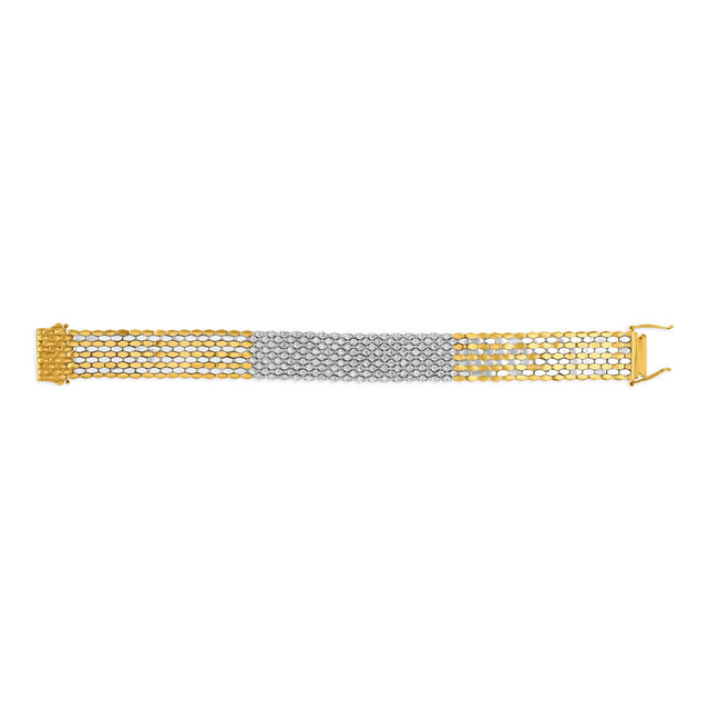 Stunning Yellow and White Gold Diamond Bracelet for Men,,hi-res 