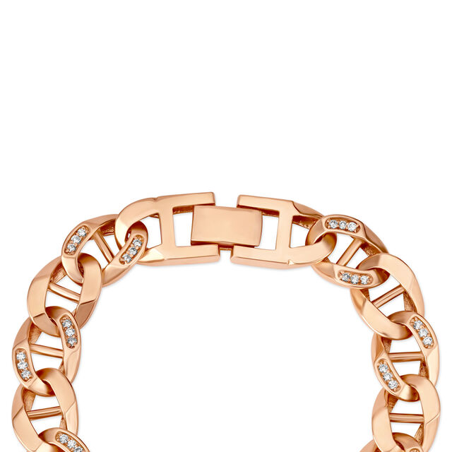 Elegant Interlinked Rose Gold and Diamond Bracelet for Men 2