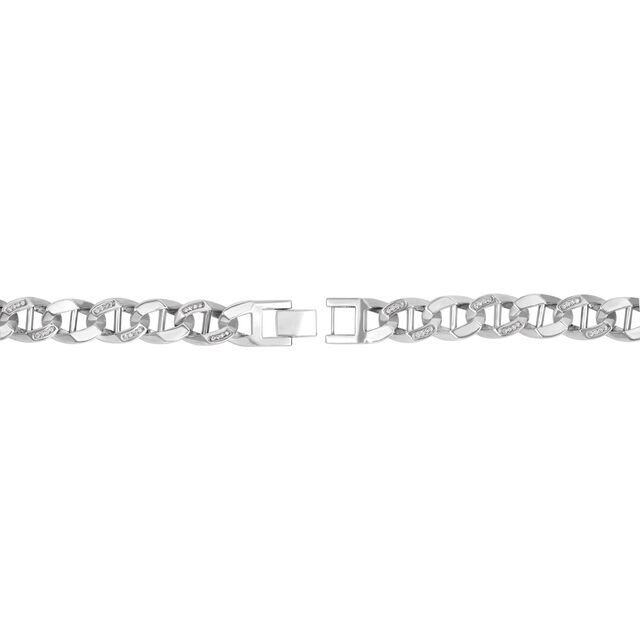 Interlinked Diamond Encrusted White Gold Bracelet for Men,,hi-res 2