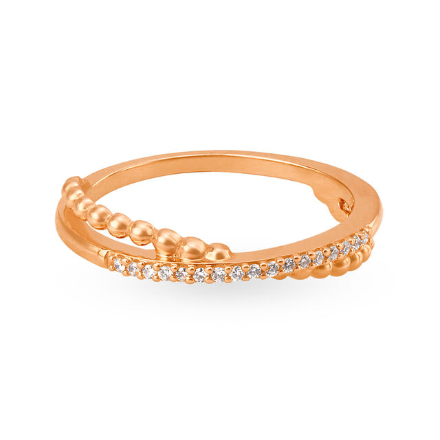 Bewitching 18 Karat Rose Gold And Diamond Finger Ring 2