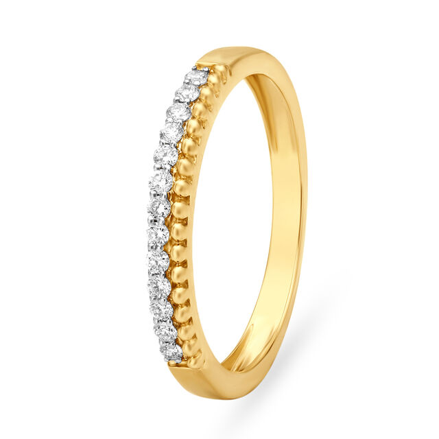 Eclectic Yellow Gold And Diamond Beaded Finger Ring 