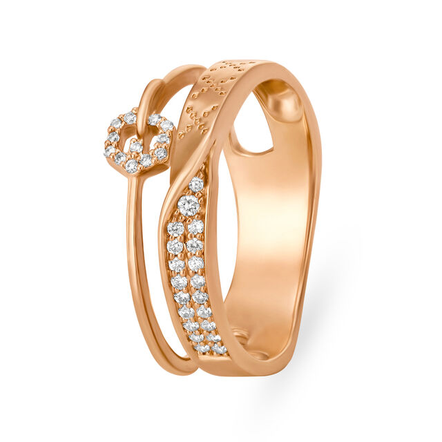 Eccentric Layered Diamond Stackable Finger Ring 