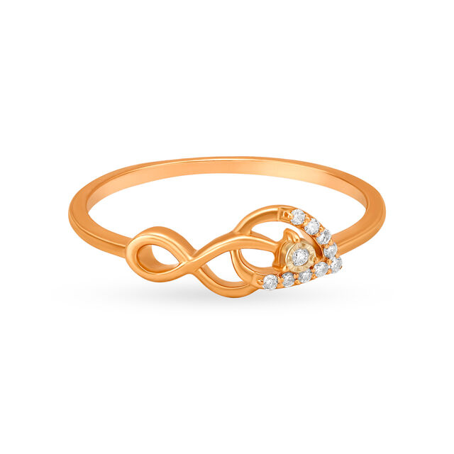 Leafy 18 Karat Rose Gold And Diamond Finger Ring