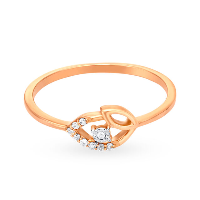 Whispering Leaf Diamond Ring