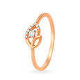 Charming 18 Karat Rose Gold And Diamond Leaf Finger Ring,,hi-res 