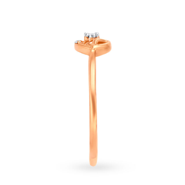 Charming 18 Karat Rose Gold And Diamond Leaf Finger Ring,,hi-res 3