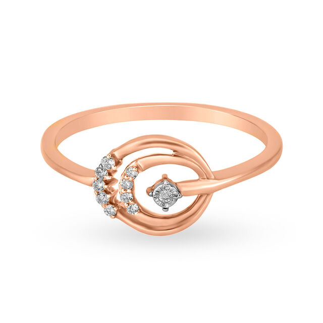 Crossover Diamond Finger Ring