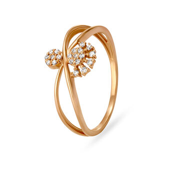 Infinity And Floral Motif Diamond Finger Ring
