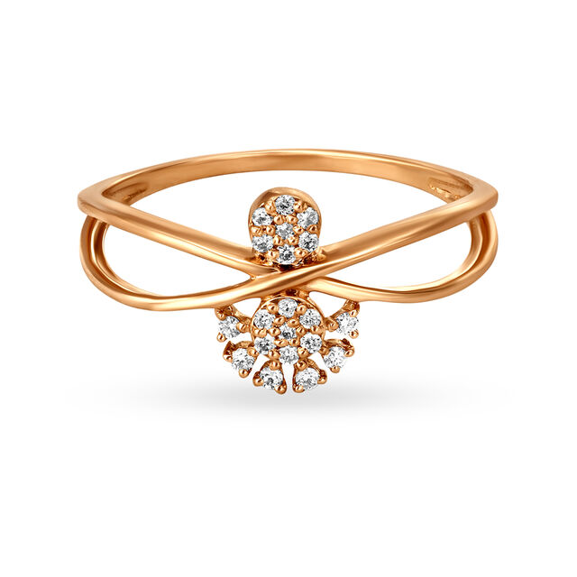 Infinity And Floral Motif Diamond Finger Ring 2
