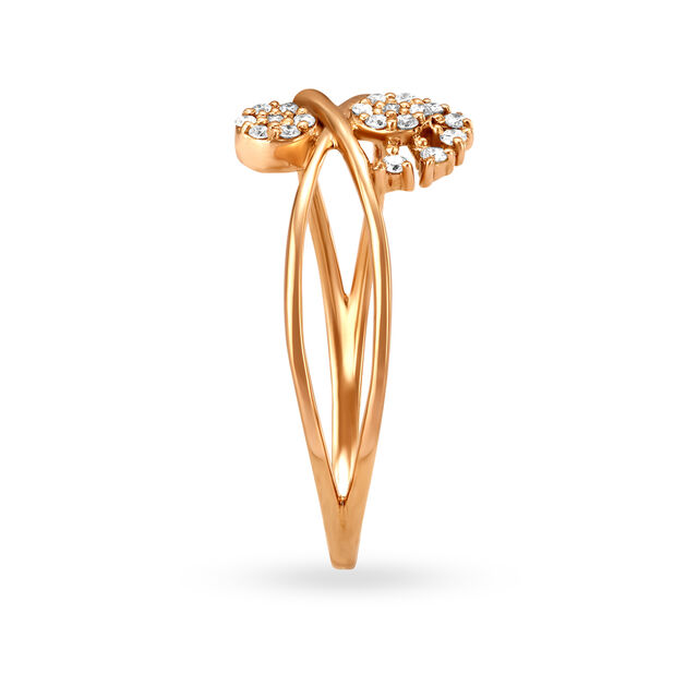 Infinity And Floral Motif Diamond Finger Ring 3