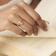 Beautiful 18 Karat Rose Gold And Diamond Floral Finger Ring 2