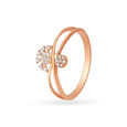 Beautiful 18 Karat Rose Gold And Diamond Floral Finger Ring 3