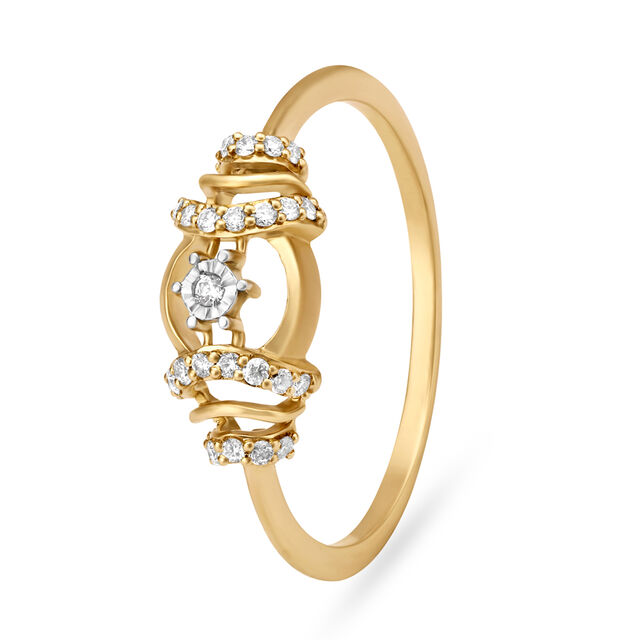 Daring 18 Karat Rose Gold And Diamond Finger Ring