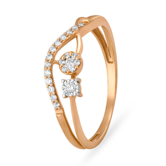 Arresting Floral Motif Diamond Finger Ring 